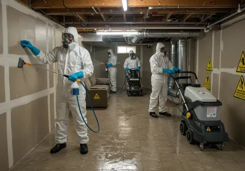 Basement Moisture Removal and Structural Drying process in Trotwood, OH